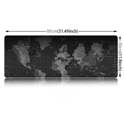 Extended Large Anti-Slip World Map Pattern Soft Rubber Smooth Cloth Surface Game Mouse Pad Keyboard Mat, Size: 80 x 30cm-garmade.com