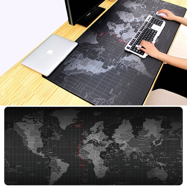 Extended Large Anti-Slip World Map Pattern Soft Rubber Smooth Cloth Surface Game Mouse Pad Keyboard Mat, Size: 60 x 30cm-garmade.com
