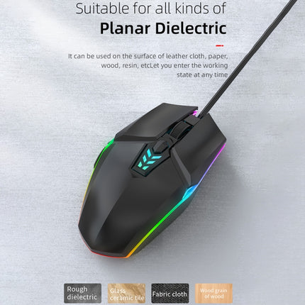 S700 Colorful Light USB Wired Office Gaming Mouse (Black)-garmade.com
