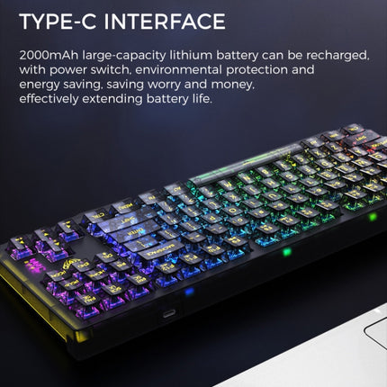 AULA F2183 RGB Wireless Bluetooth Keyboard(Purple)-garmade.com