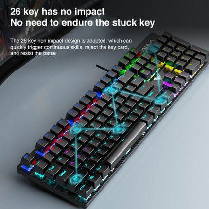 AULA S2022 USB Wired Mechanical Keyboard (Black)-garmade.com