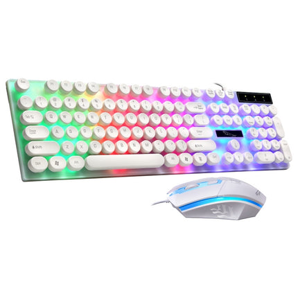 ZGB G21 Luminous Wired Keyboard + Mouse Set (White)-garmade.com