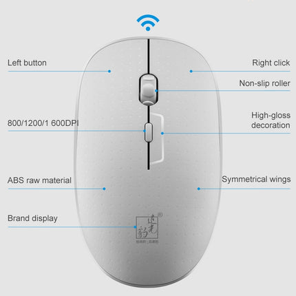 ZGB 8810 Mute Wireless Keyboard + Mouse Set (White)-garmade.com