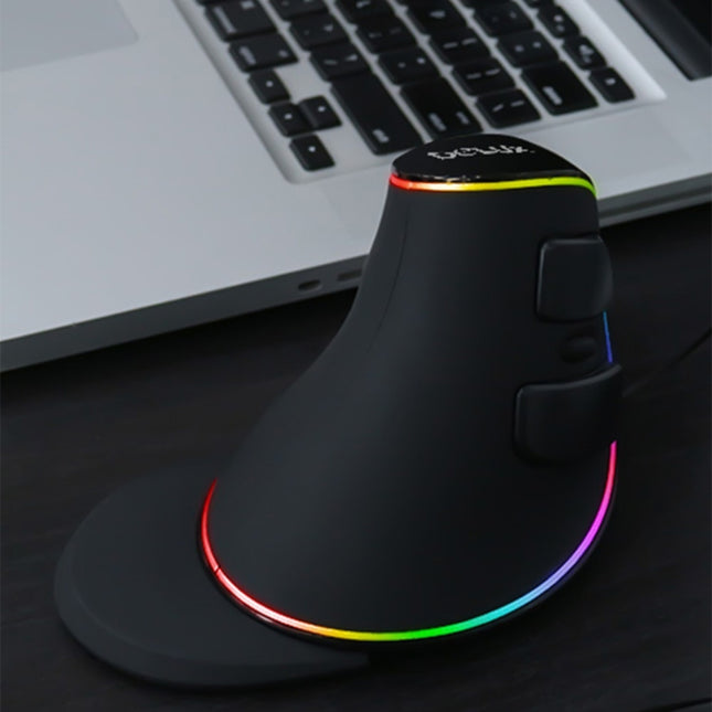 DELUX M618 Plus RGB Wired Optical Mouse Ergonomic Vertical Mouse 4000DPI-garmade.com
