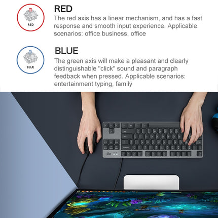 Logitech K835 Mini Mechanical Wired Keyboard, Red Shaft (White)-garmade.com
