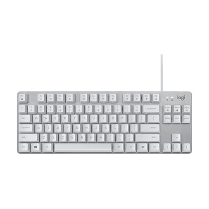 Logitech K835 Mini Mechanical Wired Keyboard, Green Shaft (White)-garmade.com