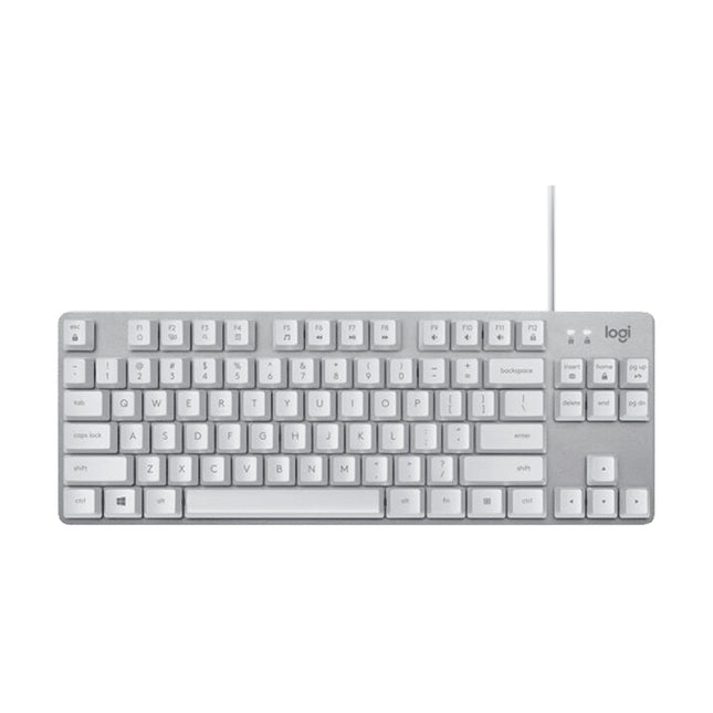 Logitech K835 Mini Mechanical Wired Keyboard, Green Shaft (White)-garmade.com