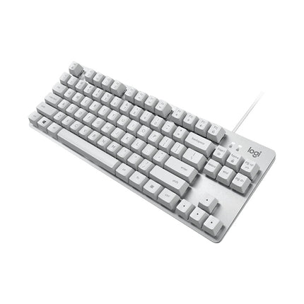Logitech K835 Mini Mechanical Wired Keyboard, Green Shaft (White)-garmade.com