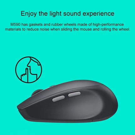 Logitech M590 Dual Mode Wireless Bluetooth Light Sound Mouse(Black)-garmade.com