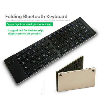 F66 Foldable Bluetooth Wireless 66 Keys Keyboard, Support Android / Windows / iOS (Black)-garmade.com