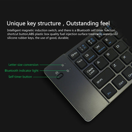 F66 Foldable Bluetooth Wireless 66 Keys Keyboard, Support Android / Windows / iOS (Black)-garmade.com