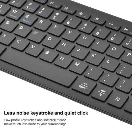 169 2.4Ghz + Bluetooth Dual Mode Wireless Keyboard, Compatible with iSO & Android & Windows (Black)-garmade.com