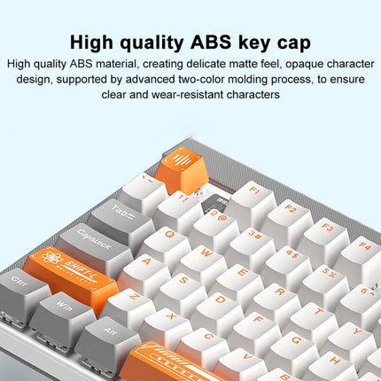 AULA F3050 2.4G Wireless Dual Mode Mechanical Keyboard,Red Shaft(Grey)-garmade.com