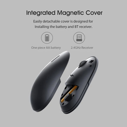 Xiaomi 2.4GHz 125HZ 1000DPI Rechargeable Ultra-thin Computer Mouse 2(Black)-garmade.com