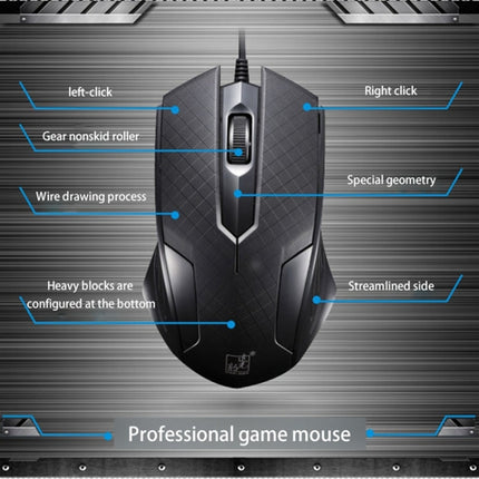 Chasing Leopard 129 USB Universal Wired Optical Gaming Mouse with Counter Weight, Length: 1.3m(Black)-garmade.com