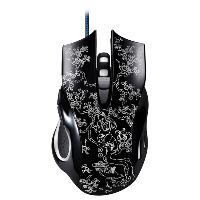 Chasing Leopard 169 USB 2400DPI Four-speed Adjustable LED Backlight Wired Optical E-sport Gaming Mouse with Counter Weight, Length: 1.45m(Black)-garmade.com
