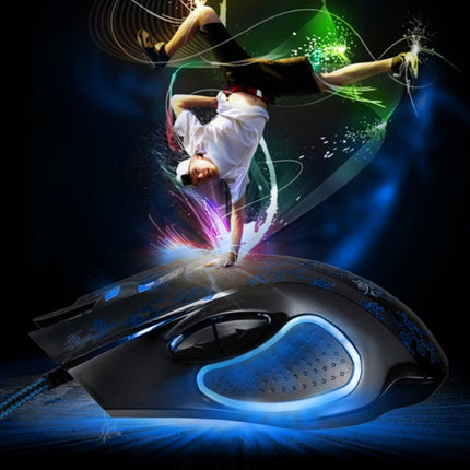 Chasing Leopard 169 USB 2400DPI Four-speed Adjustable LED Backlight Wired Optical E-sport Gaming Mouse with Counter Weight, Length: 1.45m(Black)-garmade.com