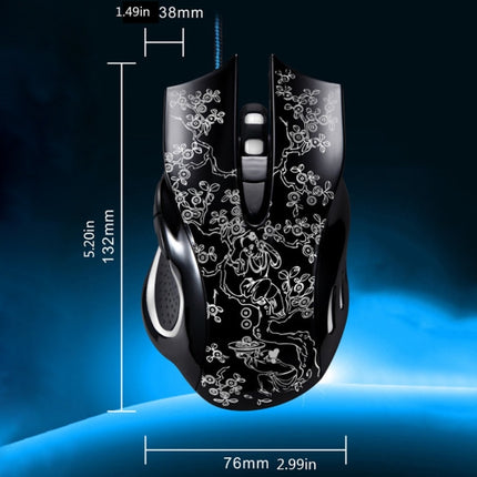 ZGB 169 USB 2400DPI Four-speed Adjustable LED Backlight Wired Optical E-sport Gaming Mouse with Counter Weight, Length: 1.45m(White)-garmade.com