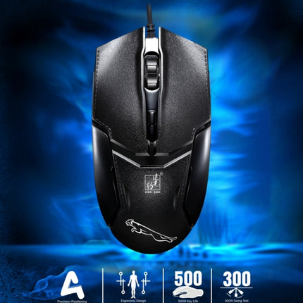 Chasing Leopard 179 USB 1600DPI Three-speed Adjustable Wired Optical Gaming Mouse, Length: 1.3m(Black)-garmade.com