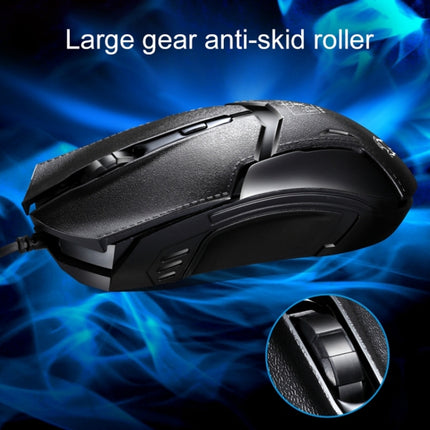 Chasing Leopard 179 USB 1600DPI Three-speed Adjustable Wired Optical Gaming Mouse, Length: 1.3m(Black)-garmade.com