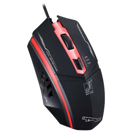 Chasing Leopard 199 USB 1600DPI Three-speed Adjustable LED Backlight Wired Optical Gaming Mouse, Length: 1.3m(Black)-garmade.com