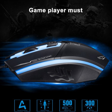 Chasing Leopard 199 USB 1600DPI Three-speed Adjustable LED Backlight Wired Optical Gaming Mouse, Length: 1.3m(White)-garmade.com