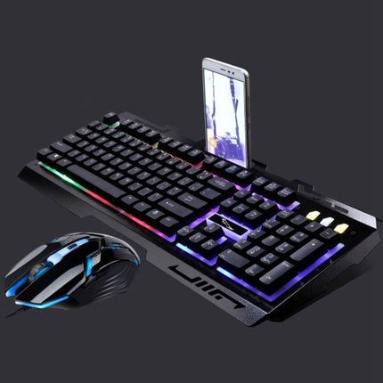 Chasing Leopard G700 USB RGB Backlight Wired Optical Gaming Mouse and Keyboard Set, Keyboard Cable Length: 1.35m, Mouse Cable Length: 1.3m(Black)-garmade.com
