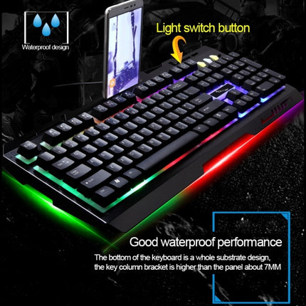 Chasing Leopard G700 USB RGB Backlight Wired Optical Gaming Mouse and Keyboard Set, Keyboard Cable Length: 1.35m, Mouse Cable Length: 1.3m(Black)-garmade.com