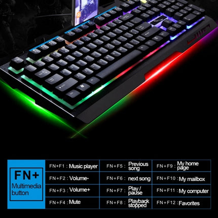 Chasing Leopard G700 USB RGB Backlight Wired Optical Gaming Mouse and Keyboard Set, Keyboard Cable Length: 1.35m, Mouse Cable Length: 1.3m(White)-garmade.com