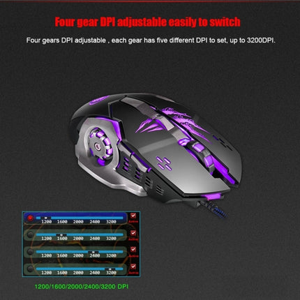 Apedra iMICE A8 High Precision Gaming Mouse LED four color controlled breathing light USB 6 Buttons 3200 DPI Wired Optical Gaming Mouse for Computer PC Laptop(Black)-garmade.com