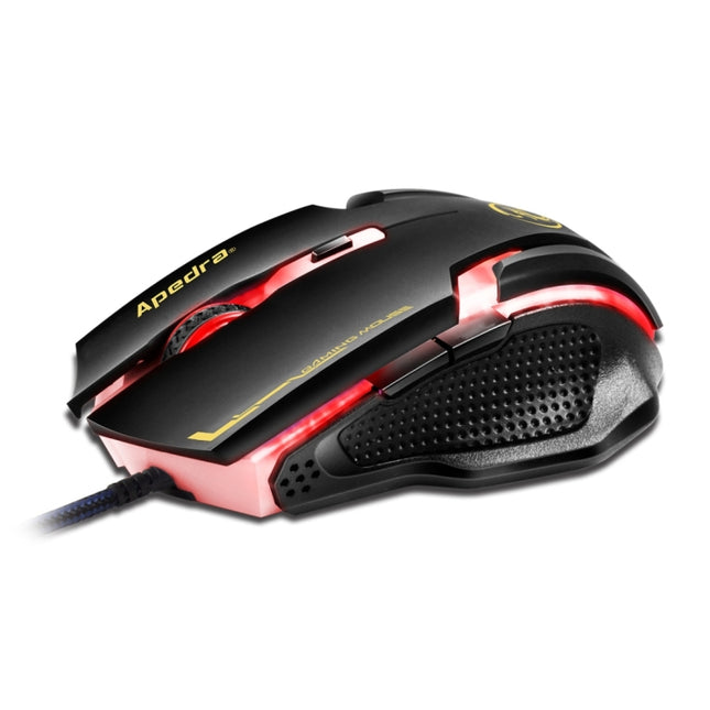Apedra iMICE A9 High Precision Gaming Mouse LED four color controlled breathing light USB 6 Buttons 3200 DPI Wired Optical Gaming Mouse for Computer PC Laptop(Black)-garmade.com