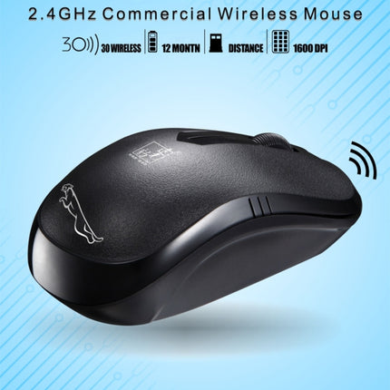 ZGB 101B 2.4GHz 1600 DPI Professional Commercial Wireless Optical Mouse Mute Silent Click Mini Noiseless Mice Distance: 30m(Black)-garmade.com