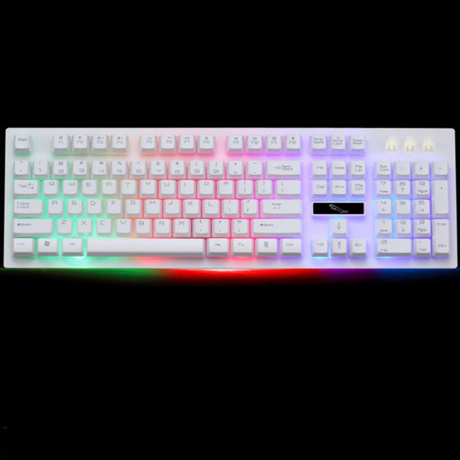 ZGB G20 104 Keys USB Wired Mechanical Feel RGB Backlight Computer Keyboard Gaming Keyboard(White)-garmade.com