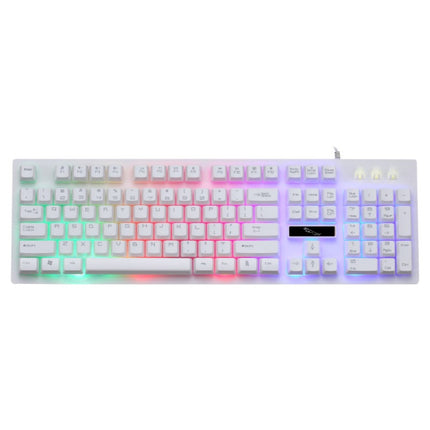 ZGB G20 104 Keys USB Wired Mechanical Feel RGB Backlight Computer Keyboard Gaming Keyboard(White)-garmade.com