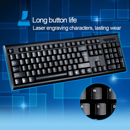 ZGB Q9 104 Keys USB Wired Grid Texture General Gaming Office Keyboard(Black)-garmade.com