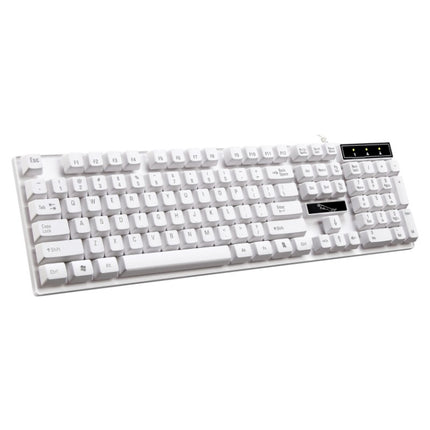 ZGB Q17 104 Keys USB Wired Suspension Gaming Office Keyboard (White)-garmade.com