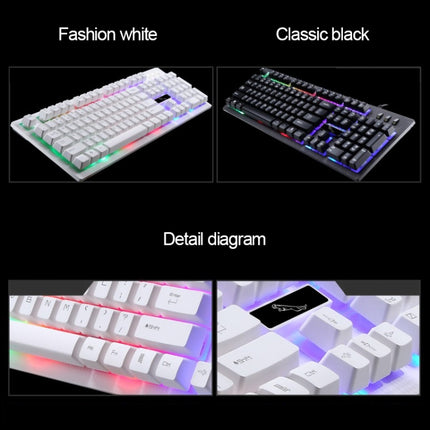 ZGB G20 1600 DPI Professional Wired RGB Backlight Mechanical Feel Suspension Keyboard + Optical Mouse Kit (Black)-garmade.com