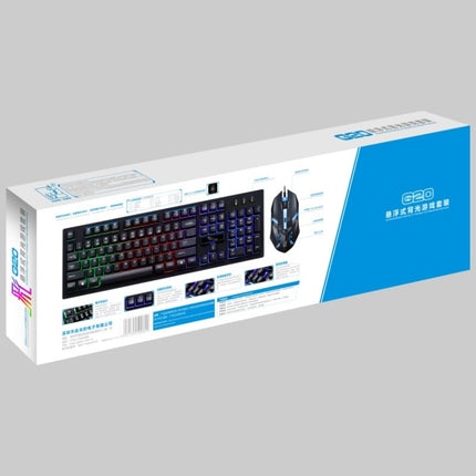 ZGB G20 1600 DPI Professional Wired RGB Backlight Mechanical Feel Suspension Keyboard + Optical Mouse Kit (Black)-garmade.com