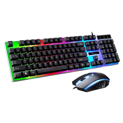 ZGB G21 1600 DPI Professional Wired Colorful Backlight Mechanical Feel Suspension Keyboard + Optical Mouse Kit (Black)-garmade.com