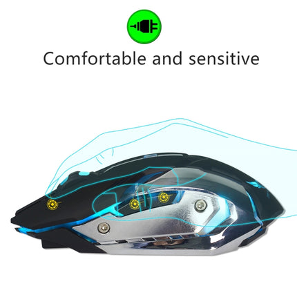 ZERODATE X70 2.4GHz Wireless 6-Keys 2400 DPI Adjustable Ergonomics Optical Gaming Mouse with Breathing Light(Black)-garmade.com