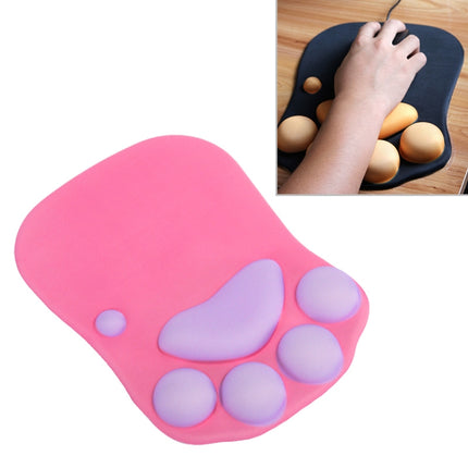 MONTIAN Cat Claw Shape Slow Soft Bracer Non-slip Silicone Mouse Pad (Rose Red)-garmade.com