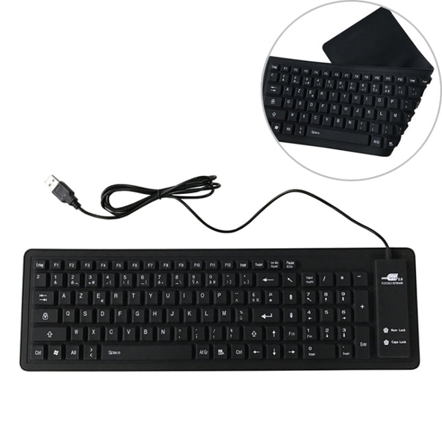 103 Key French USB Wired Silicone Waterproof Keyboard Desktop Notebook Keyboard, Cable Length: 1.5m-garmade.com