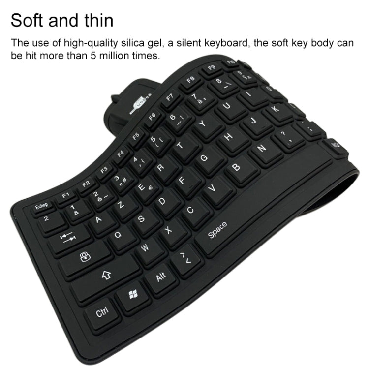 103 Key French USB Wired Silicone Waterproof Keyboard Desktop Notebook Keyboard, Cable Length: 1.5m-garmade.com