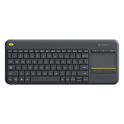 Logitech K400 Plus 2.4GHz Wireless Touch Control Keyboard, Wireless Range: 10m (Black)-garmade.com