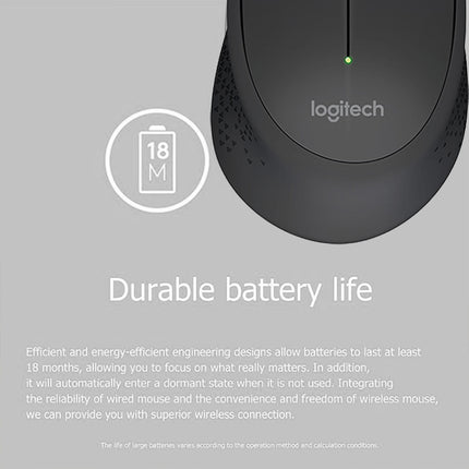 Logitech M280 2.4GHz 3-keys 1000DPI Wireless Optical Mouse, Wireless Range: 10m(Black)-garmade.com