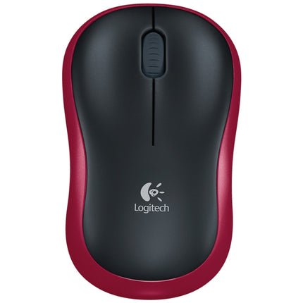 Logitech M185 2.4GHz 3-keys 1000DPI Wireless Optical Mouse, Wireless Range: 10m (Red)-garmade.com
