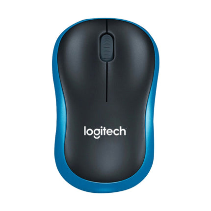 Logitech M186 Wireless Mouse Office Power Saving USB Laptop Desktop Computer Universal (Black Blue)-garmade.com