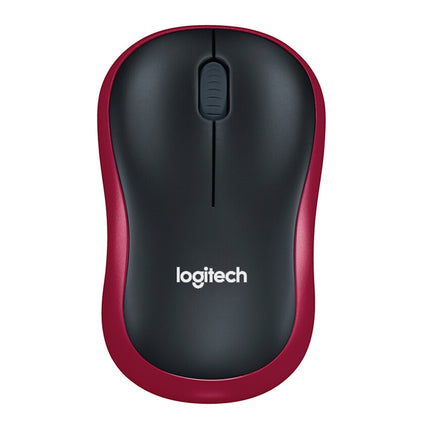 Logitech M186 Wireless Mouse Office Power Saving USB Laptop Desktop Computer Universal (Black Red)-garmade.com
