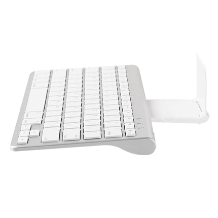 MC Saite 460BT 78 Keys Ultra-thin Mini Wireless Bluetooth Keyboard, Built-in Holder, Support Android / iOS / Windows System(Silver)-garmade.com