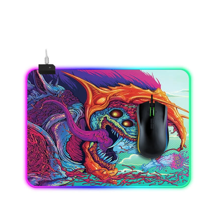 Computer Monster Pattern Illuminated Mouse Pad, Size: 35 x 25 x 0.4cm-garmade.com